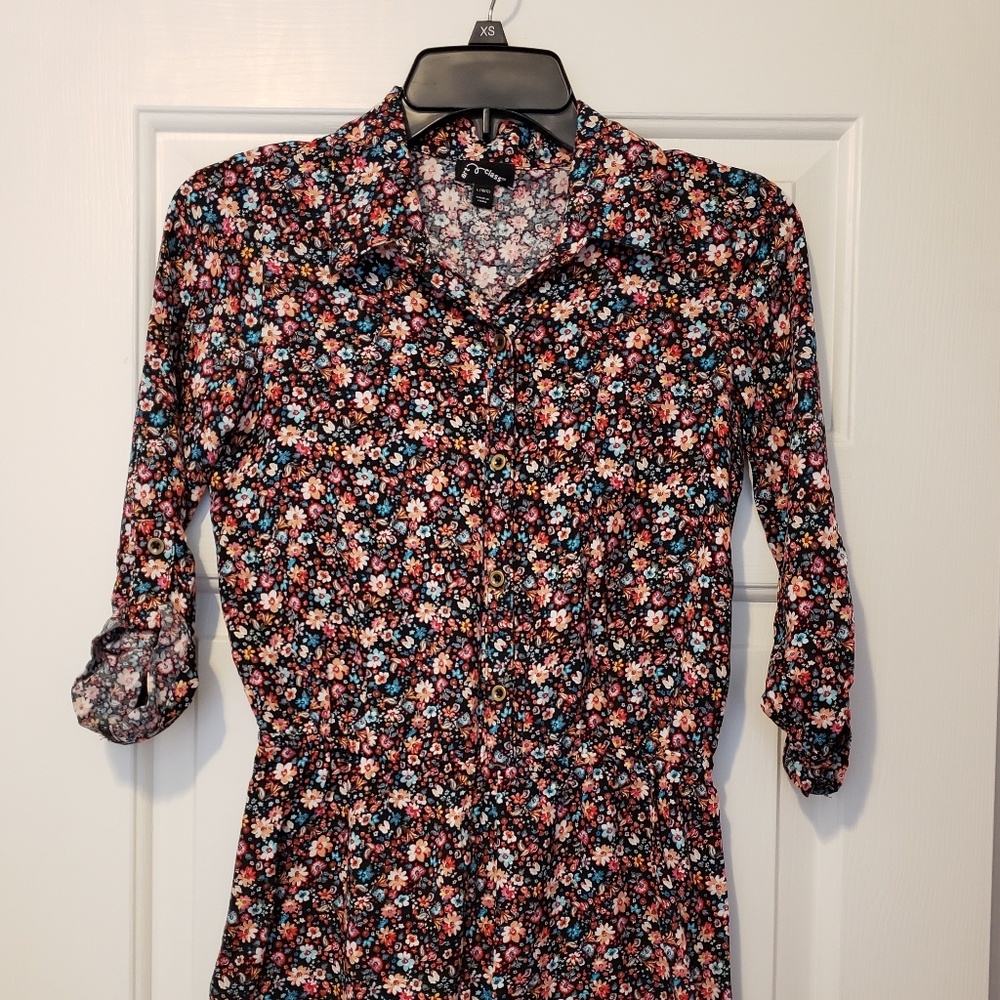 Target girls floral Art Class romper LG 10-12